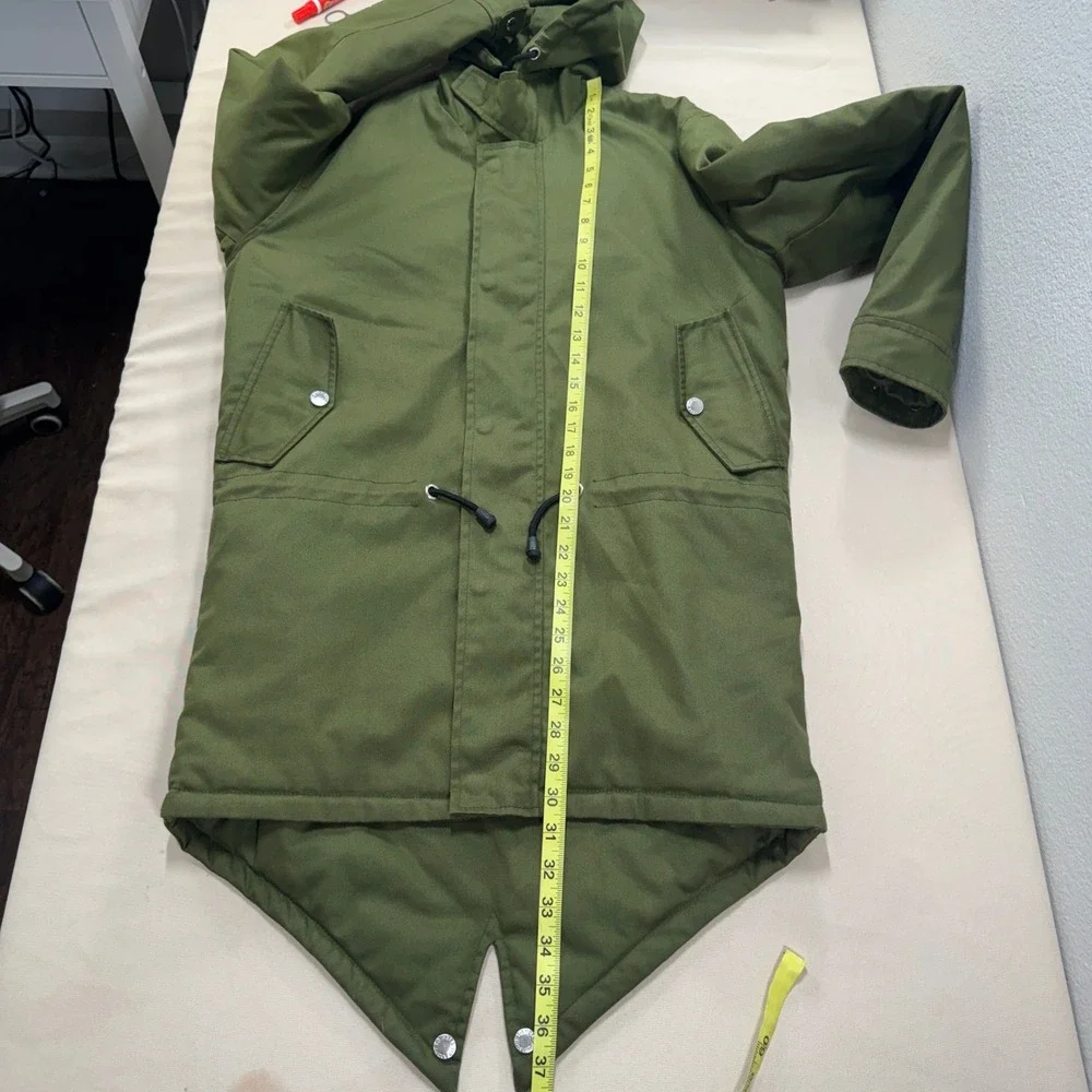 Straight To Hell Hunter Olive Green Fishtail Parka Jacket Men's XS Cotton Hooded
